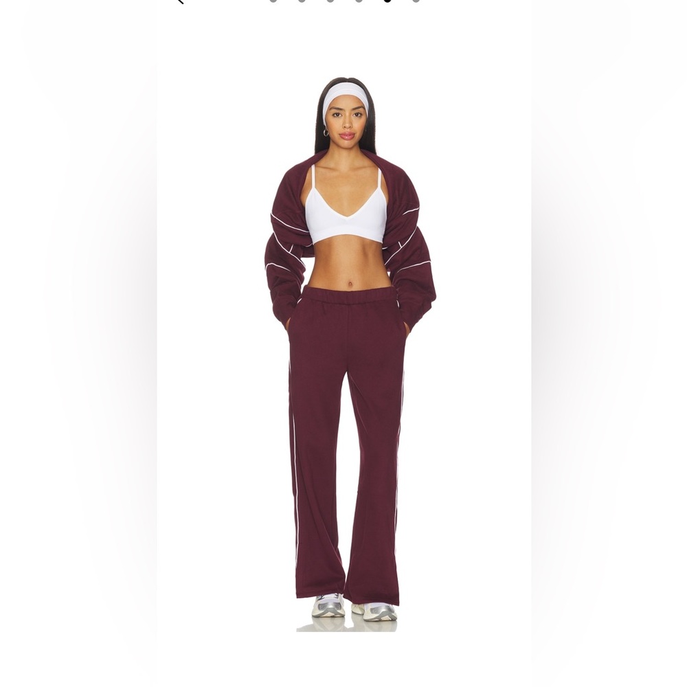 Beyond Yoga SET Lux Fleece Piper sweathshirt and wide leg pants in M